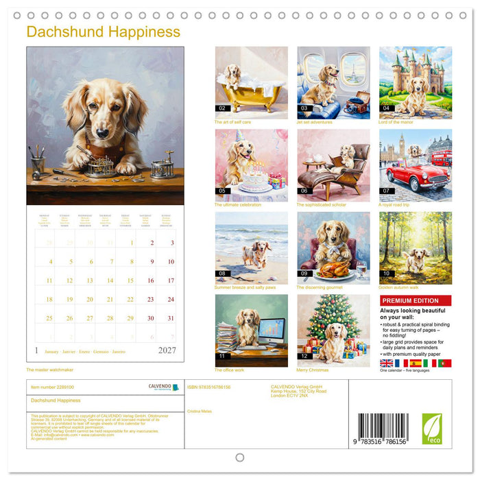 Dachshund Happiness (CALVENDO Monthly Calendar 2027)