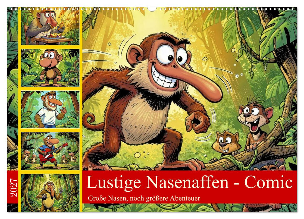 Lustige Nasenaffen - Comic (CALVENDO Wandkalender 2027)