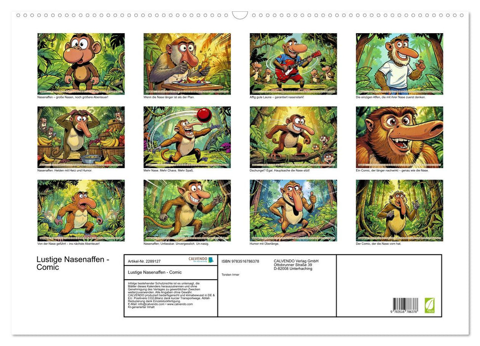 Lustige Nasenaffen - Comic (CALVENDO Wandkalender 2027)
