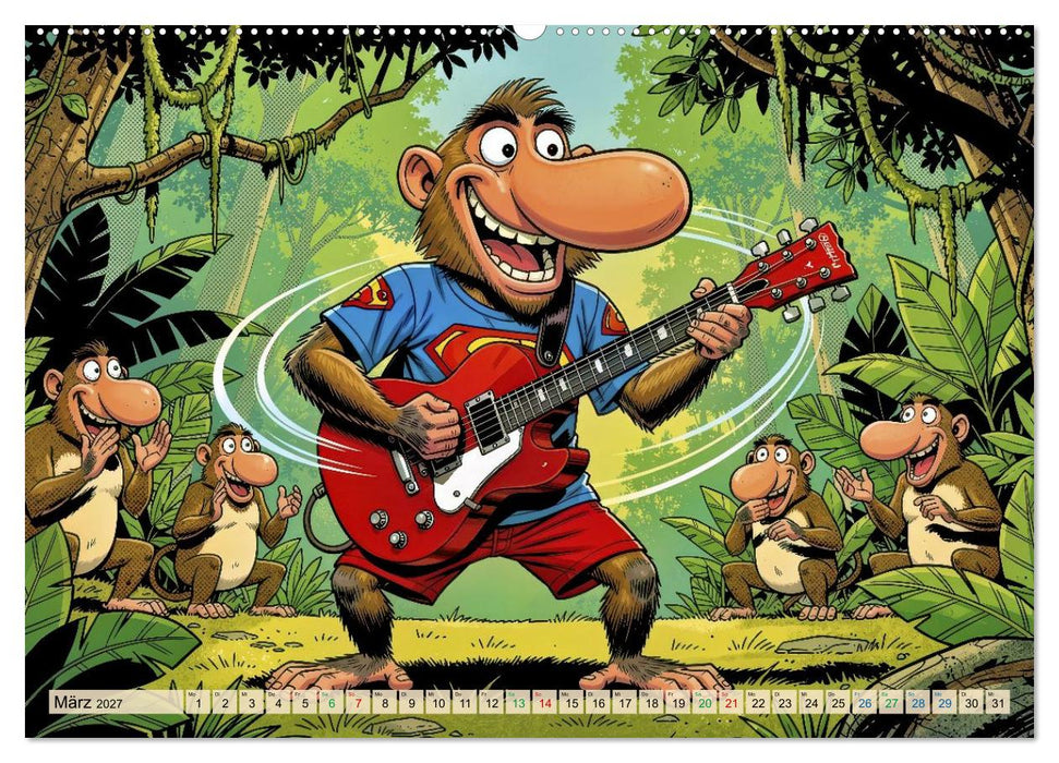 Lustige Nasenaffen - Comic (CALVENDO Premium Wandkalender 2027)