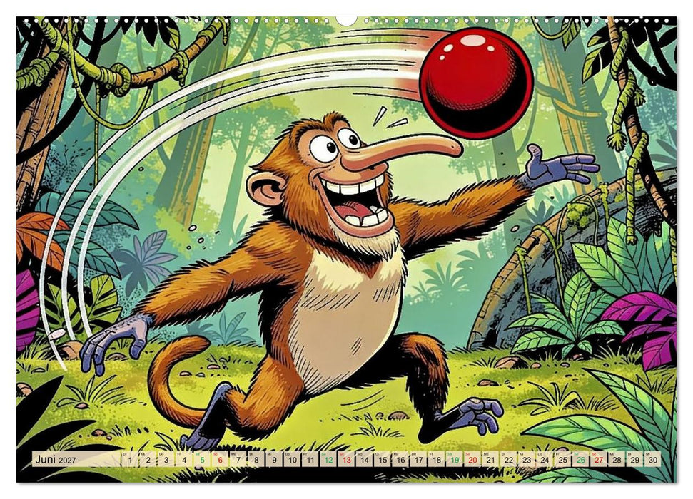 Lustige Nasenaffen - Comic (CALVENDO Premium Wandkalender 2027)