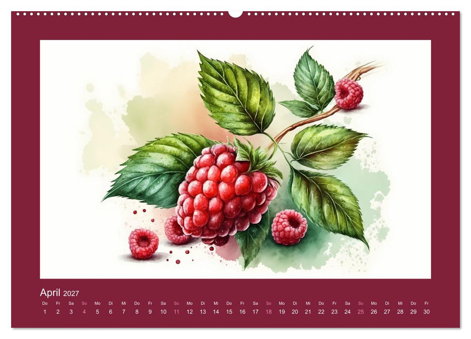 Früchte in Wasserfarben - Fruchtige KI-Kunst für das ganze Jahr (CALVENDO Wandkalender 2027)