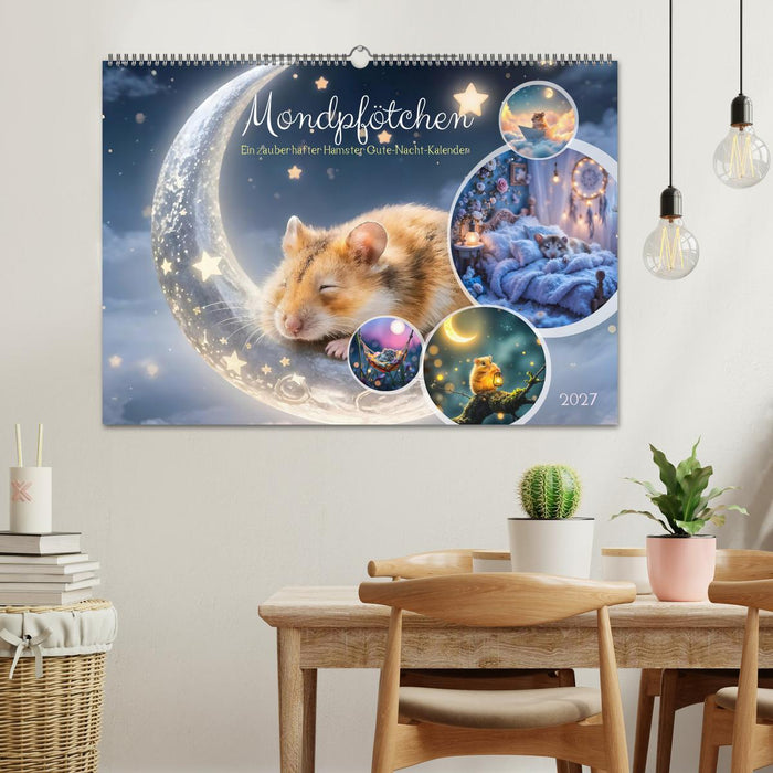 Mondpfötchen - Ein zauberhafter Hamster Gute-Nacht-Kalender (CALVENDO Wandkalender 2027)