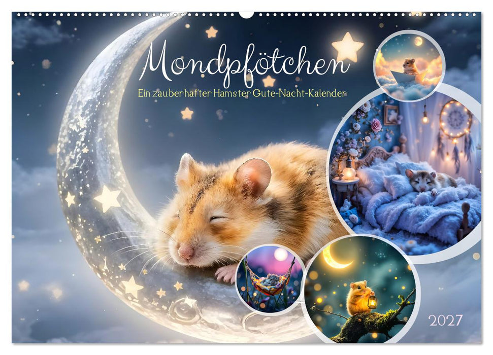 Mondpfötchen - Ein zauberhafter Hamster Gute-Nacht-Kalender (CALVENDO Wandkalender 2027)