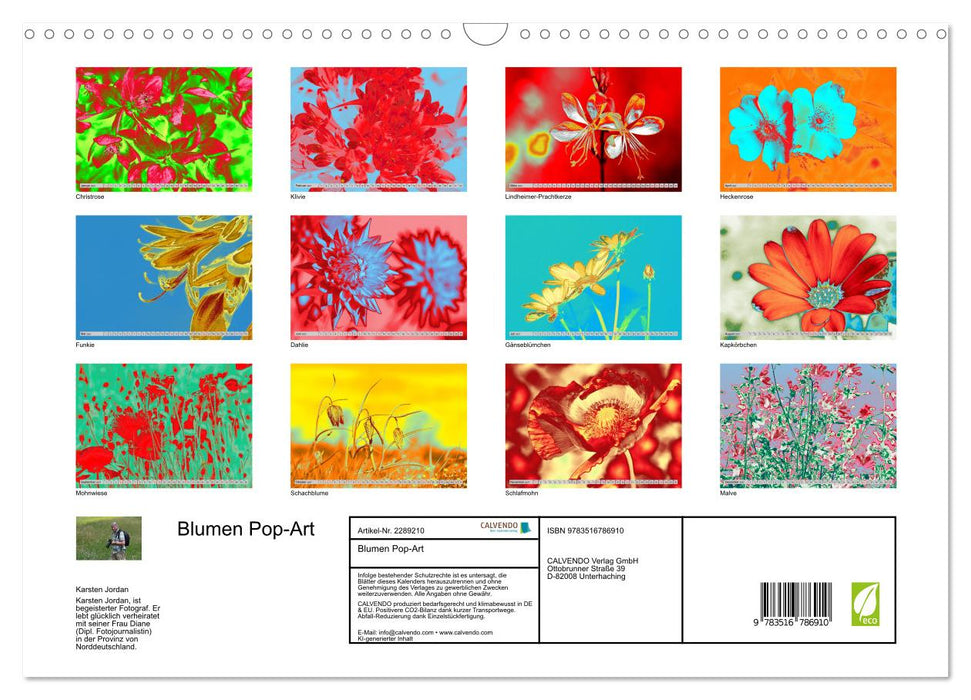 Blumen Pop-Art (CALVENDO Wandkalender 2027)