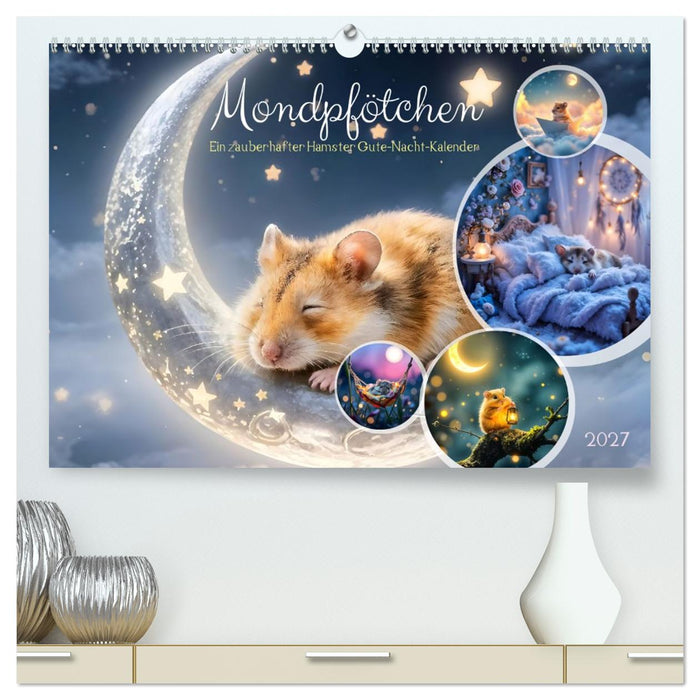 Mondpfötchen - Ein zauberhafter Hamster Gute-Nacht-Kalender (CALVENDO Premium Wandkalender 2027)