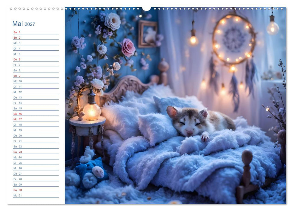 Mondpfötchen - Ein zauberhafter Hamster Gute-Nacht-Kalender (CALVENDO Premium Wandkalender 2027)