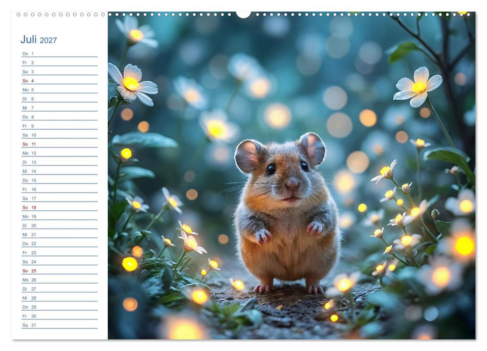 Mondpfötchen - Ein zauberhafter Hamster Gute-Nacht-Kalender (CALVENDO Premium Wandkalender 2027)