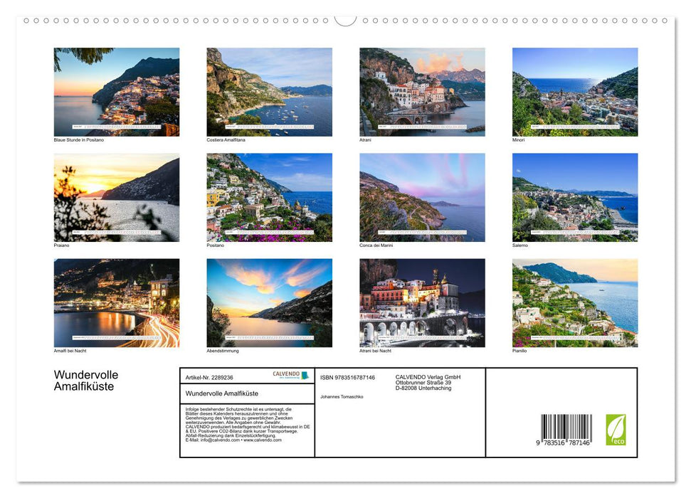Wundervolle Amalfiküste (CALVENDO Premium Wandkalender 2027)