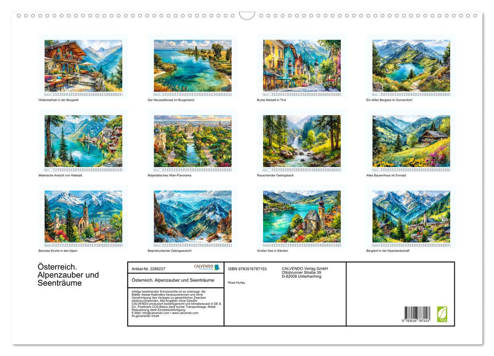 Österreich. Alpenzauber und Seenträume (CALVENDO Wandkalender 2027)