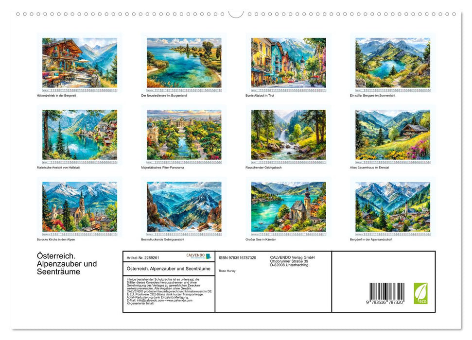 Österreich. Alpenzauber und Seenträume (CALVENDO Premium Wandkalender 2027)