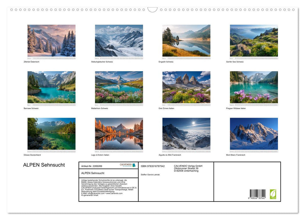 ALPEN Sehnsucht (CALVENDO Wandkalender 2027)