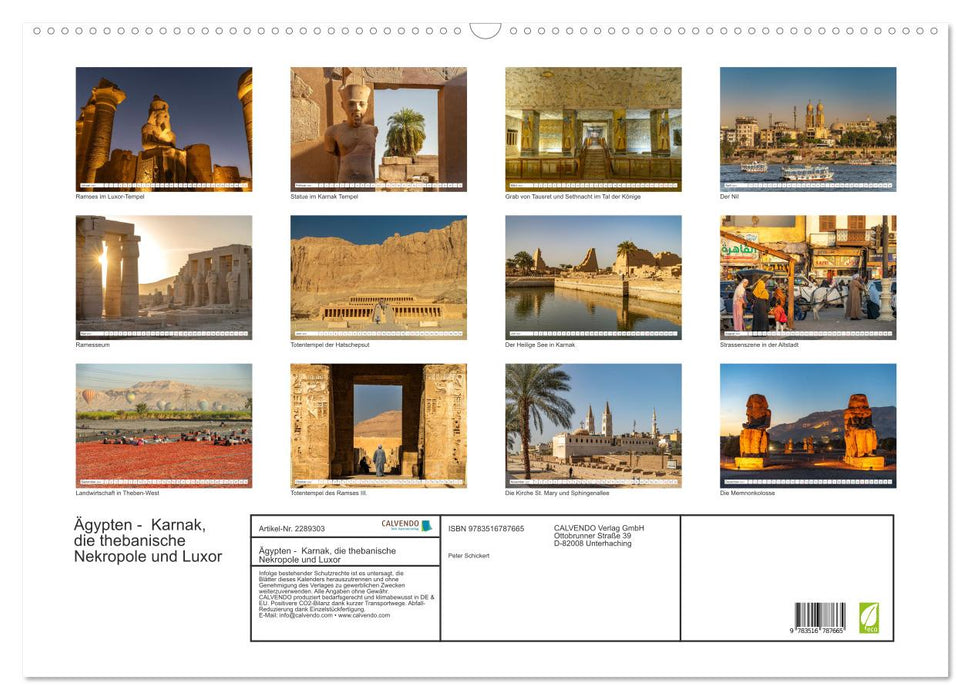 Ägypten - Karnak, die thebanische Nekropole und Luxor (CALVENDO Wandkalender 2027)