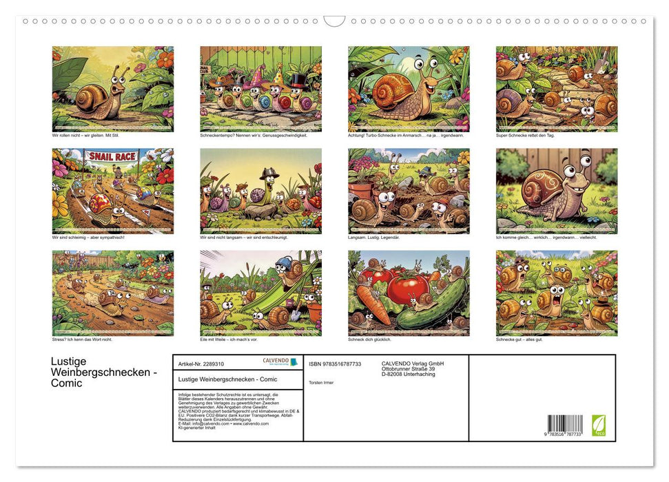 Lustige Weinbergschnecken - Comic (CALVENDO Wandkalender 2027)