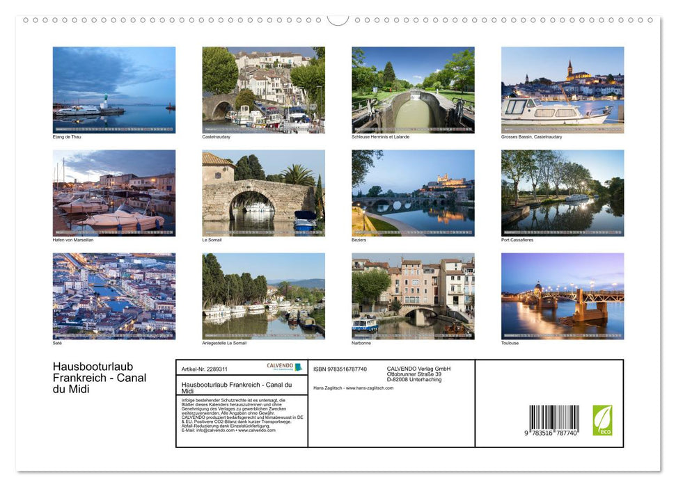 Hausbooturlaub Frankreich - Canal du Midi (CALVENDO Premium Wandkalender 2027)