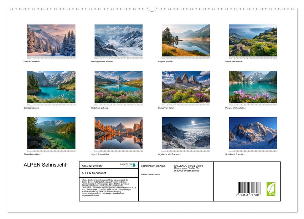ALPEN Sehnsucht (CALVENDO Premium Wandkalender 2027)