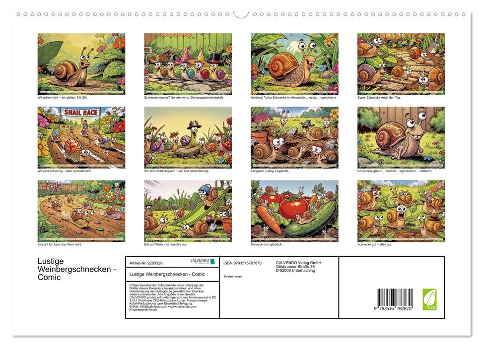Lustige Weinbergschnecken - Comic (CALVENDO Premium Wandkalender 2027)