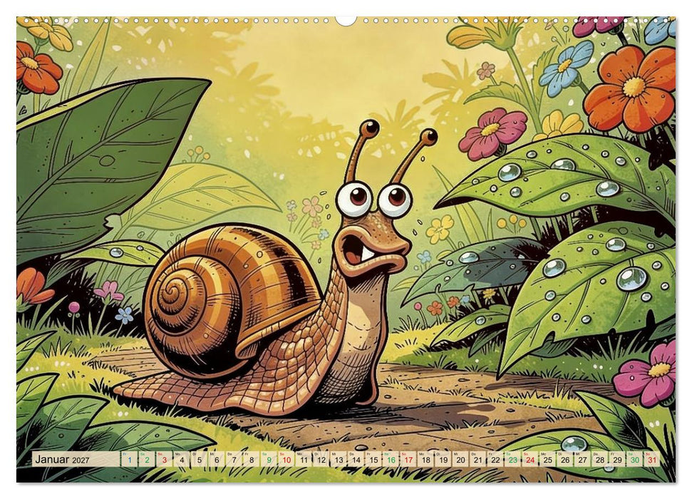 Lustige Weinbergschnecken - Comic (CALVENDO Premium Wandkalender 2027)