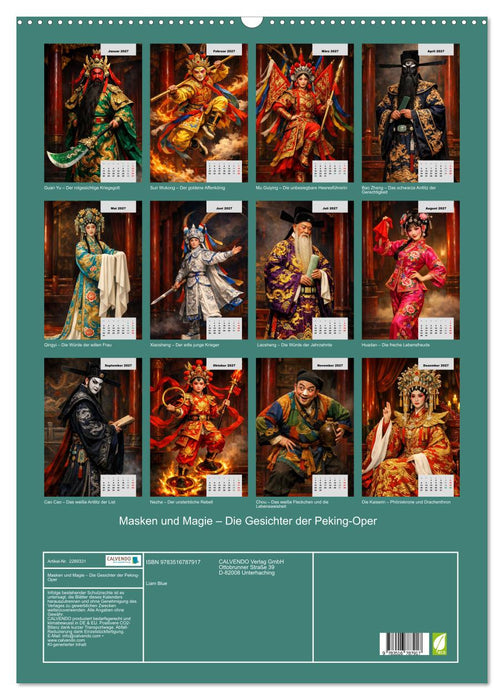 Masken und Magie – Die Gesichter der Peking-Oper (CALVENDO Wandkalender 2027)