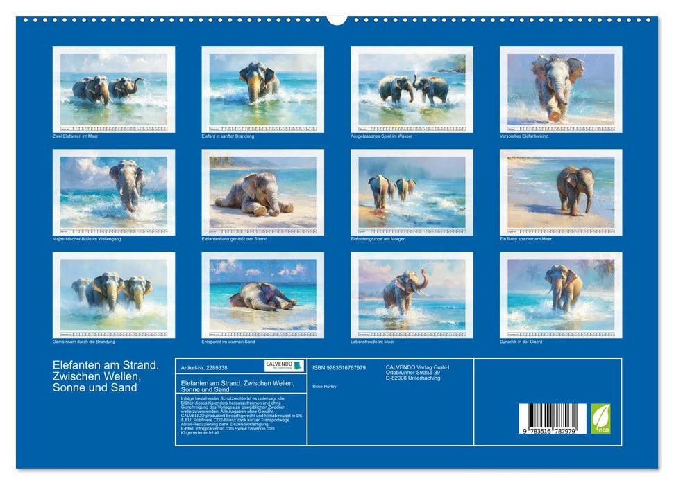 Elefanten am Strand. Zwischen Wellen, Sonne und Sand (CALVENDO Premium Wandkalender 2027)