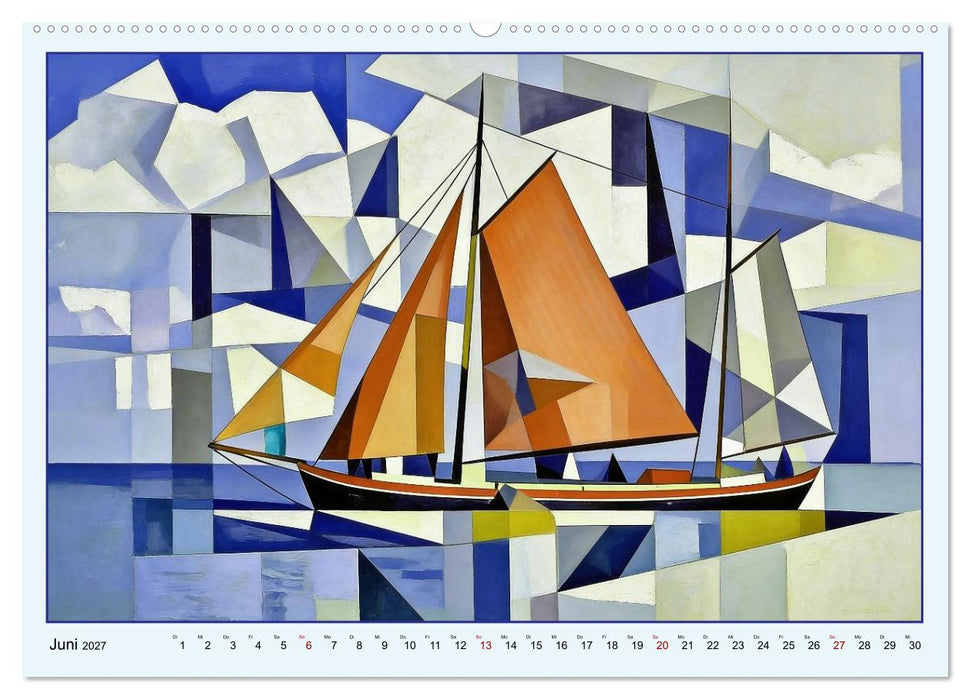 Segelschiffe im Stil des Kubismus (CALVENDO Wandkalender 2027)