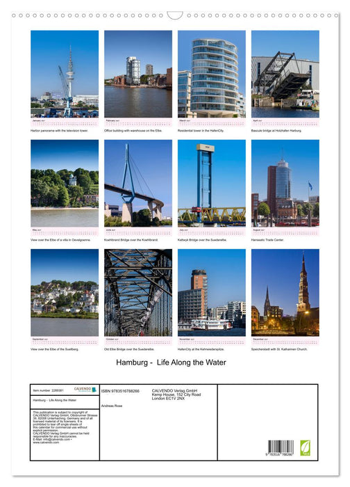 Hamburg - Life Along the Water (CALVENDO Monthly Calendar 2027)