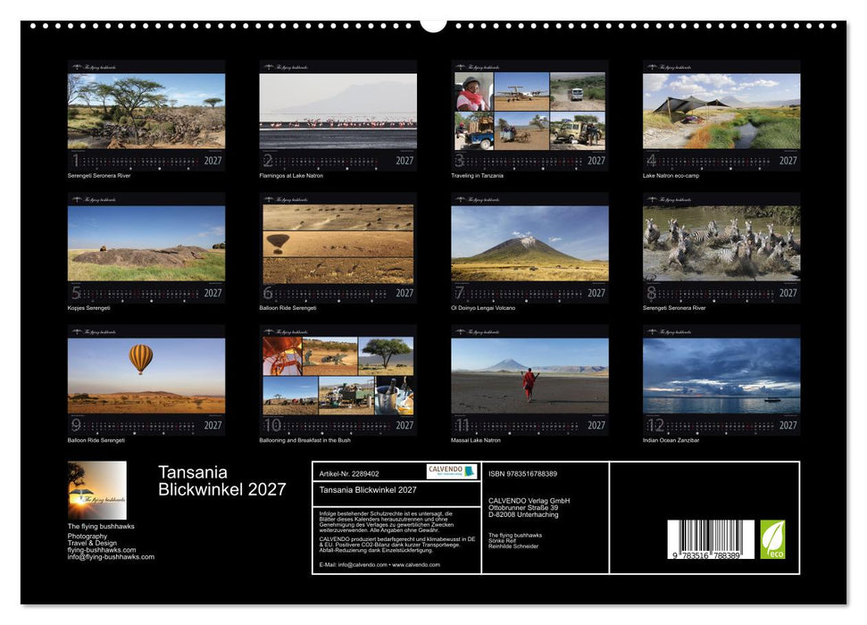 Tansania Blickwinkel 2027 (CALVENDO Premium Wandkalender 2027)