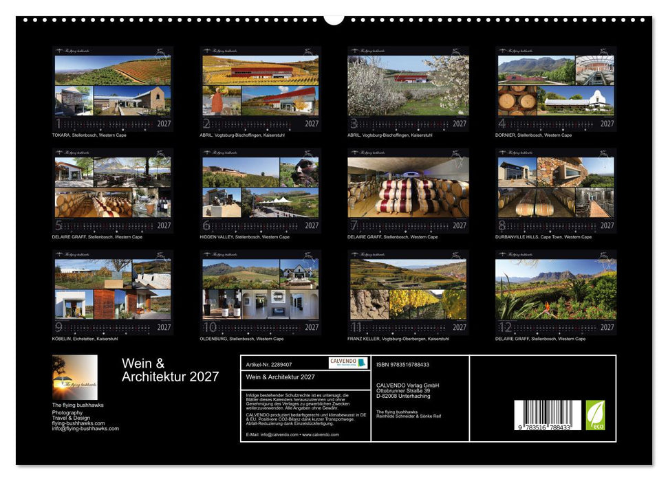Wein & Architektur 2027 (CALVENDO Premium Wandkalender 2027)