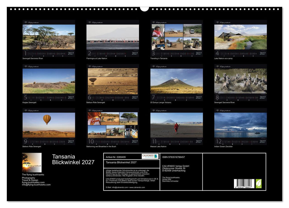 Tansania Blickwinkel 2027 (CALVENDO Wandkalender 2027)