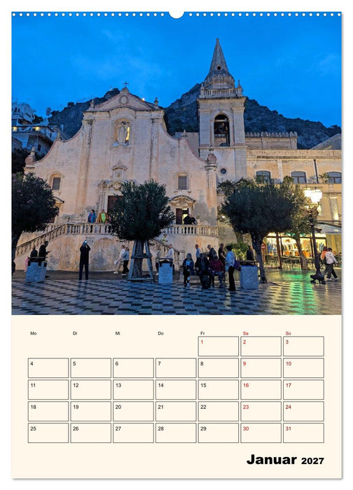 Taormina - Ätna, Meer und antike Steine (CALVENDO Wandkalender 2027)