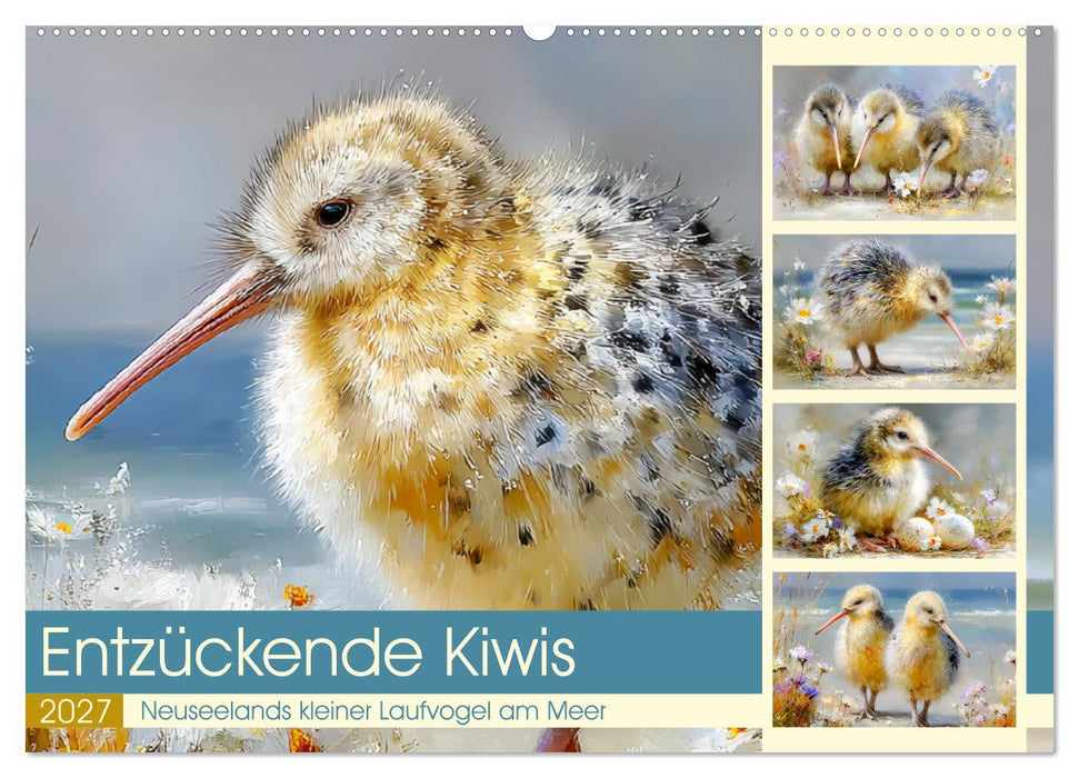Entzückende Kiwis. Neuseelands kleiner Laufvogel am Meer (CALVENDO Wandkalender 2027)