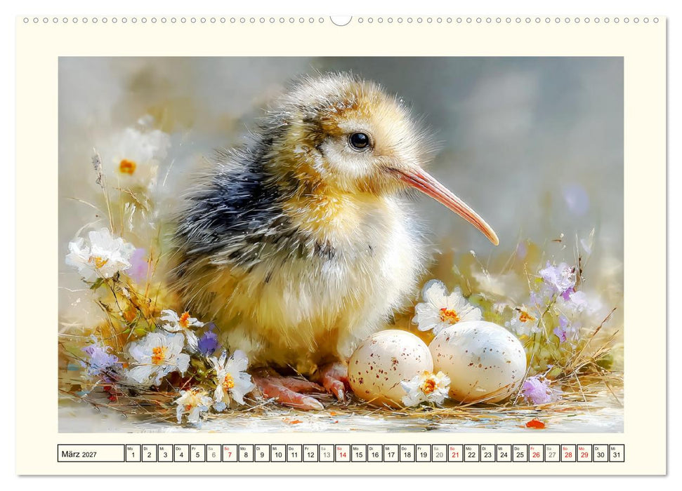 Entzückende Kiwis. Neuseelands kleiner Laufvogel am Meer (CALVENDO Wandkalender 2027)