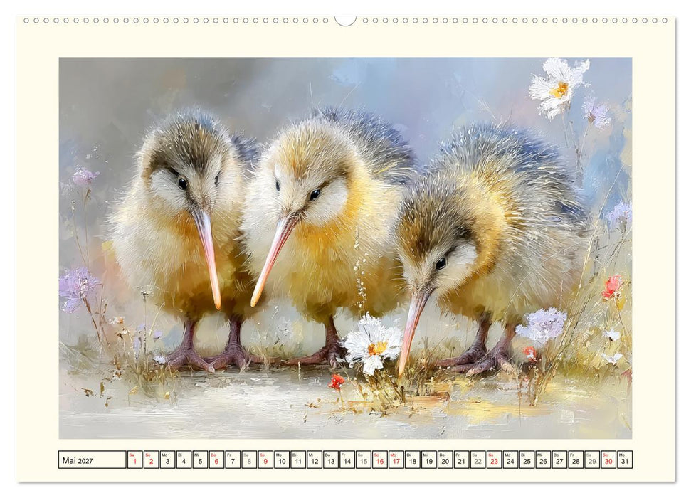 Entzückende Kiwis. Neuseelands kleiner Laufvogel am Meer (CALVENDO Wandkalender 2027)