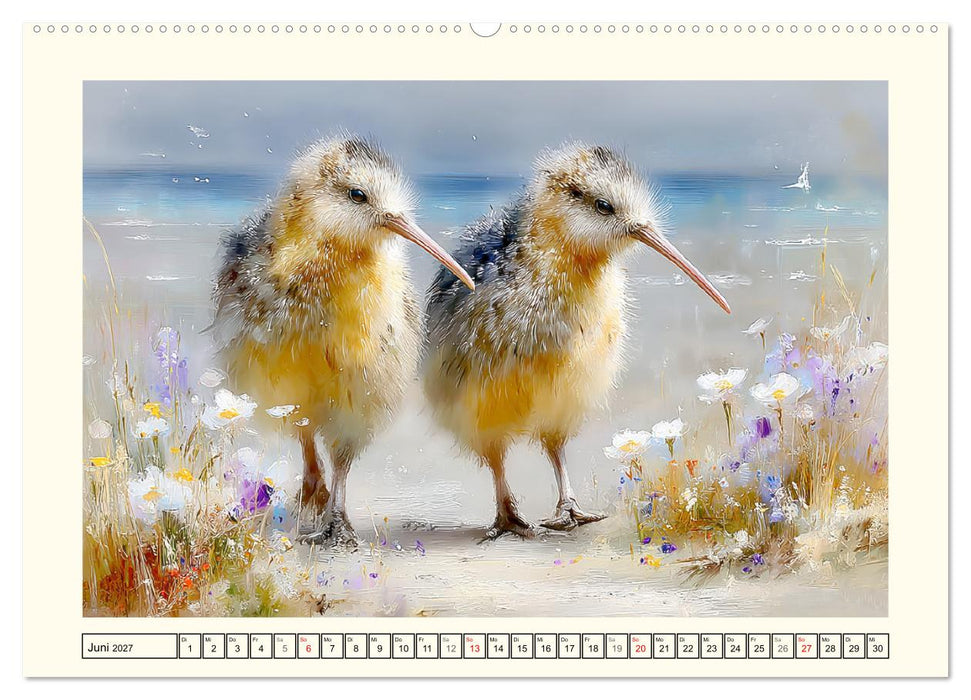 Entzückende Kiwis. Neuseelands kleiner Laufvogel am Meer (CALVENDO Wandkalender 2027)