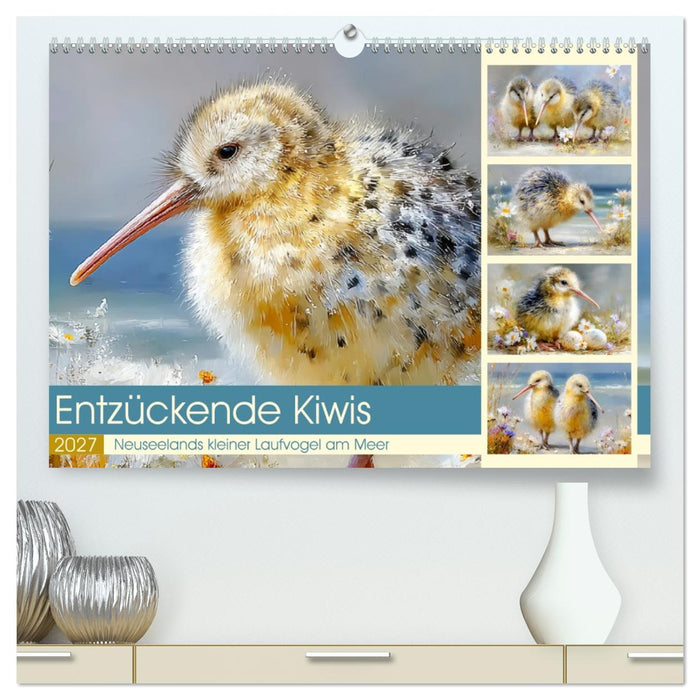 Entzückende Kiwis. Neuseelands kleiner Laufvogel am Meer (CALVENDO Premium Wandkalender 2027)