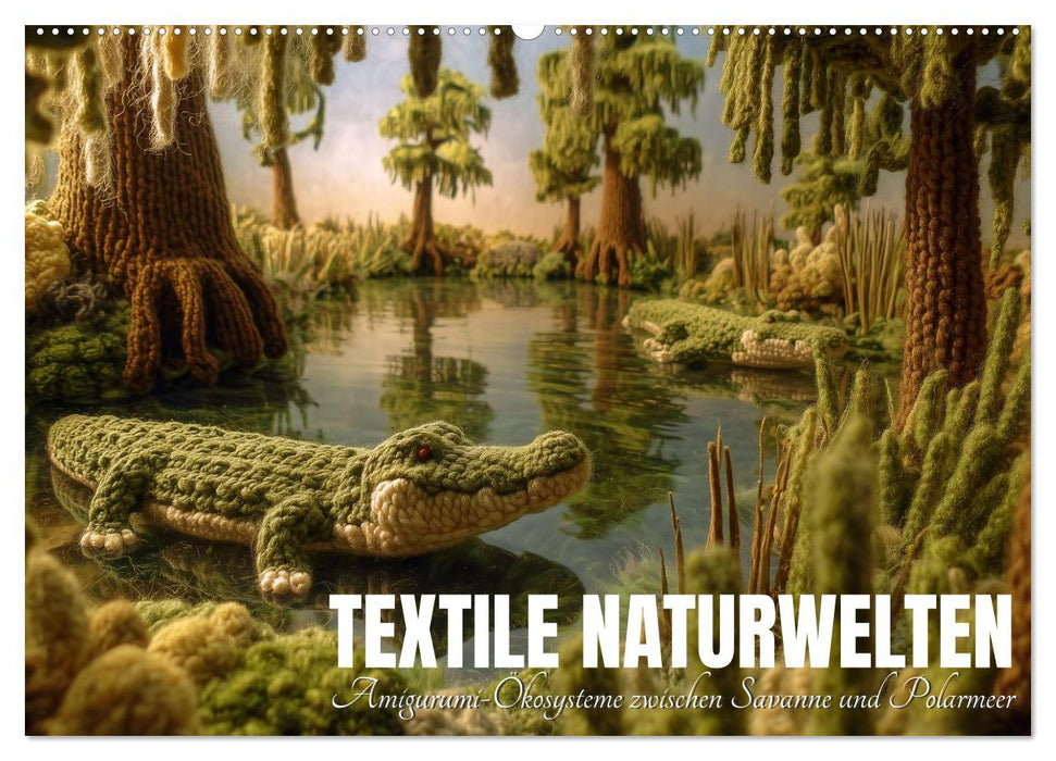 Textile Naturwelten. Amigurumi-Ökosysteme zZwischen Polarmeer und Savanne (CALVENDO Wandkalender 2027)