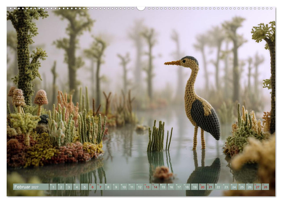 Textile Naturwelten. Amigurumi-Ökosysteme zZwischen Polarmeer und Savanne (CALVENDO Wandkalender 2027)