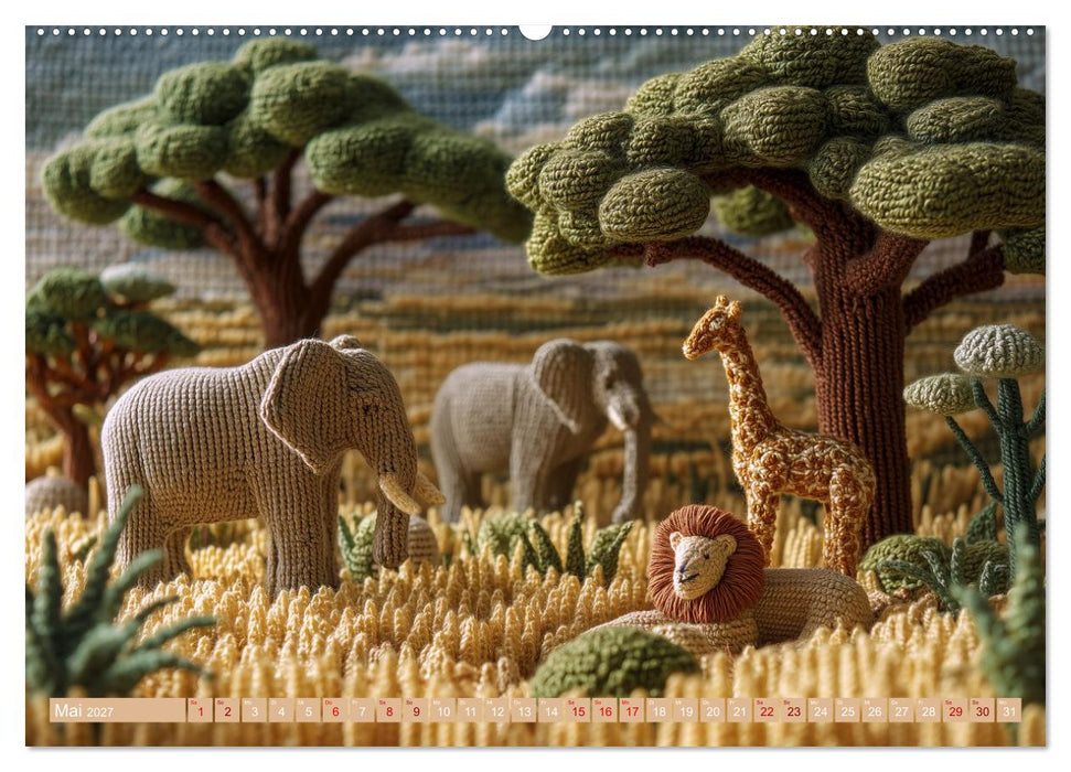 Textile Naturwelten. Amigurumi-Ökosysteme zZwischen Polarmeer und Savanne (CALVENDO Premium Wandkalender 2027)
