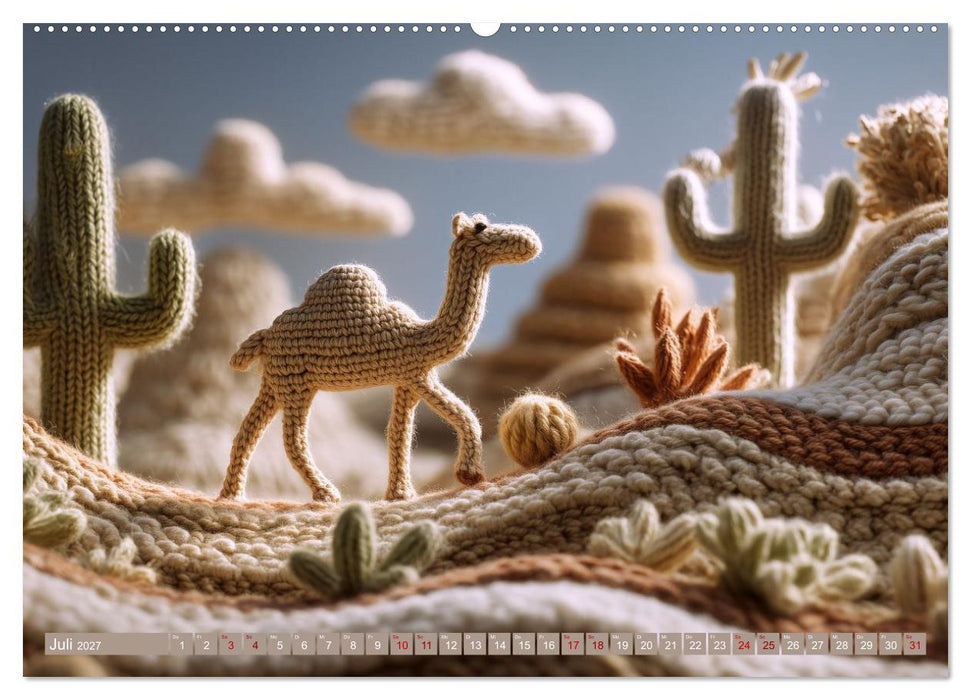Textile Naturwelten. Amigurumi-Ökosysteme zZwischen Polarmeer und Savanne (CALVENDO Premium Wandkalender 2027)
