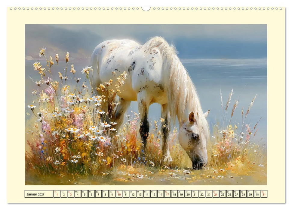 Hufe am Strand. Pferde im Schein des Küstenlichts (CALVENDO Wandkalender 2027)