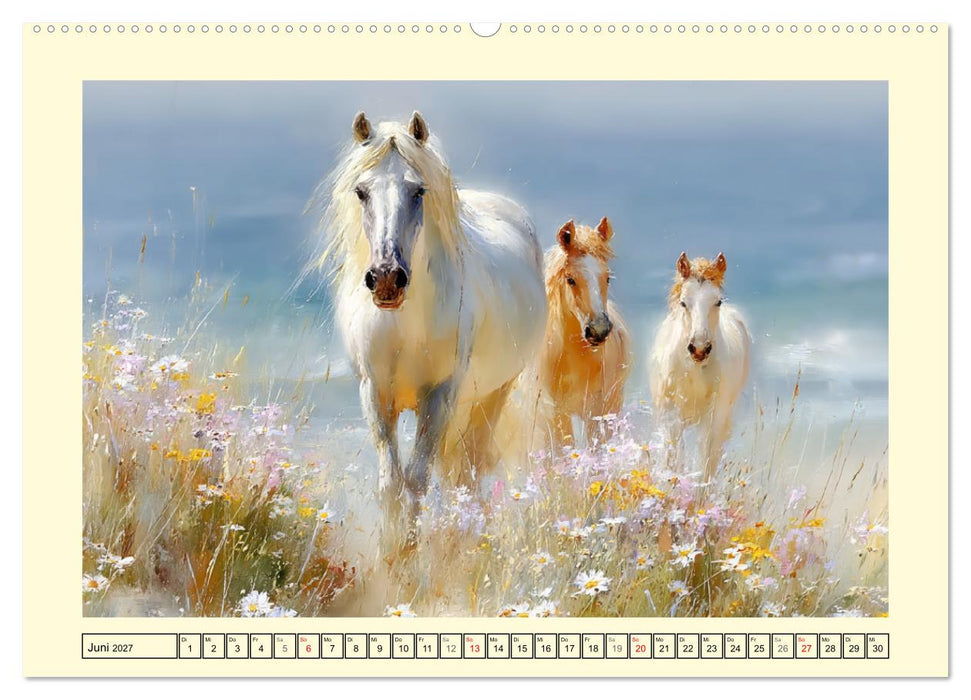 Hufe am Strand. Pferde im Schein des Küstenlichts (CALVENDO Wandkalender 2027)