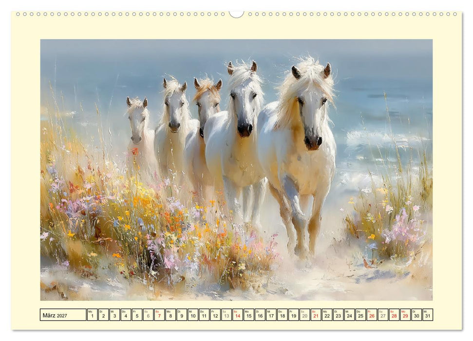 Hufe am Strand. Pferde im Schein des Küstenlichts (CALVENDO Premium Wandkalender 2027)