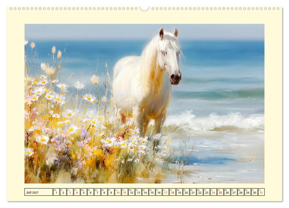 Hufe am Strand. Pferde im Schein des Küstenlichts (CALVENDO Premium Wandkalender 2027)