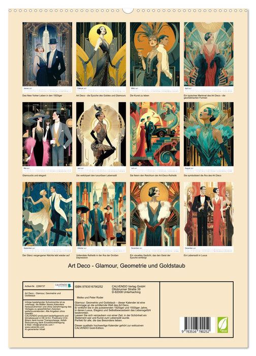 Art Deco - Glamour, Geometrie und Goldstaub (CALVENDO Premium Wandkalender 2027)