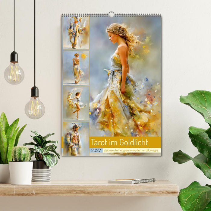 Tarot im Goldlicht. Zeitlose Archetypen in moderner Bildmagie (CALVENDO Wandkalender 2027)