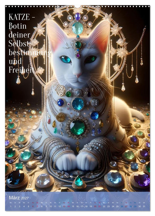 Krafttiere und Kristalle (CALVENDO Wandkalender 2027)