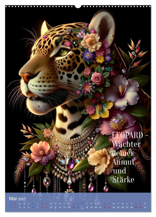 Krafttiere und Kristalle (CALVENDO Wandkalender 2027)