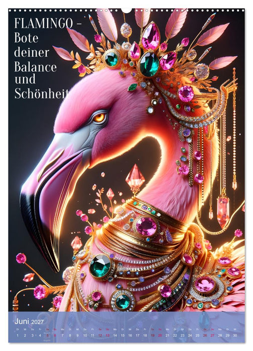 Krafttiere und Kristalle (CALVENDO Wandkalender 2027)