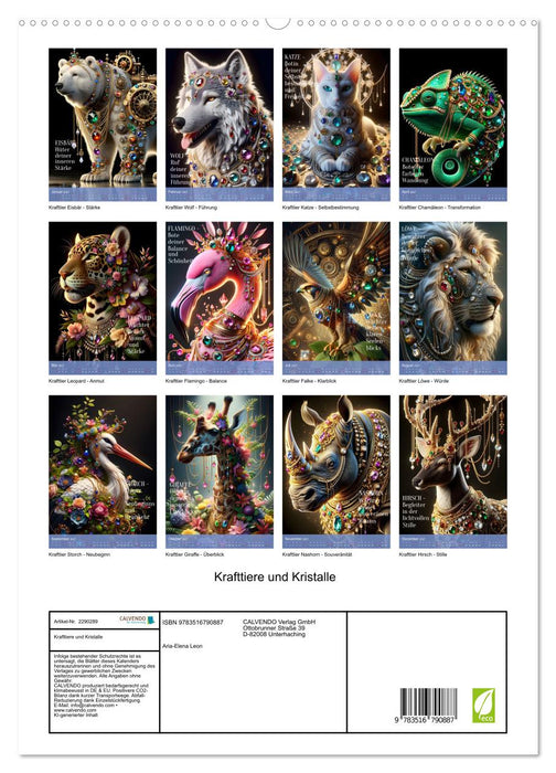 Krafttiere und Kristalle (CALVENDO Premium Wandkalender 2027)