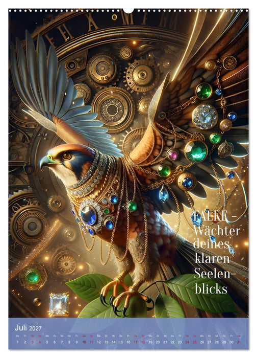 Krafttiere und Kristalle (CALVENDO Premium Wandkalender 2027)